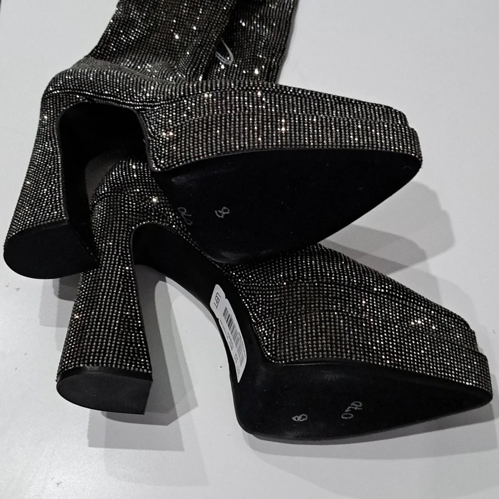 Steve Madden Sultry Rhinestone Over The Knee Platform Boots